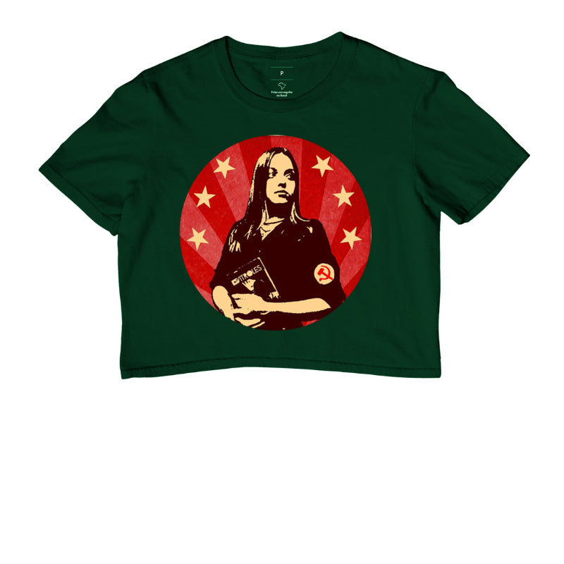 Camiseta cropped Gatinha Comunista