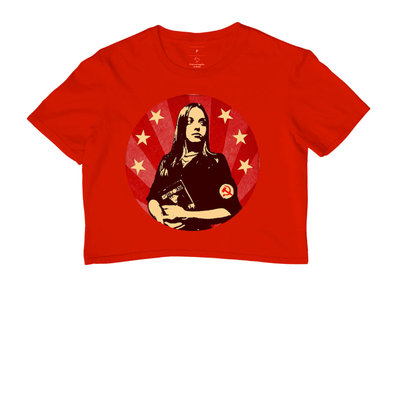 Camiseta cropped Gatinha Comunista
