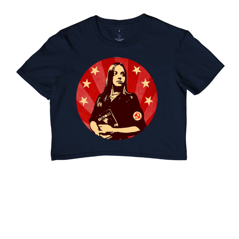 Camiseta cropped Gatinha Comunista